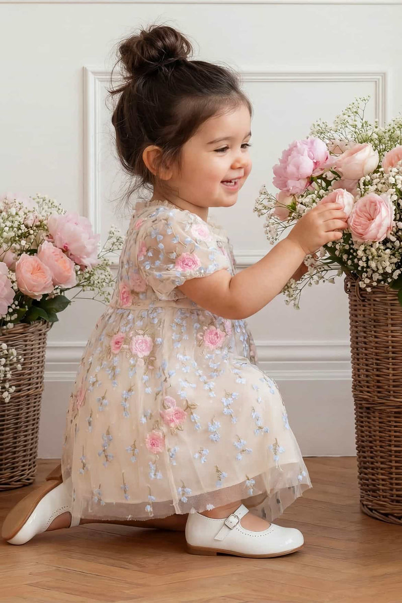 green emerald velvet dress Keebee Organic Cotton Hand Embroidered Lilac Peony Dress | Baby Kids  Clothing India