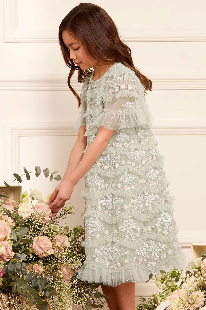 needle and thread green dress Martina Green Floral Embellished Maxi Dress – Frock and Frill