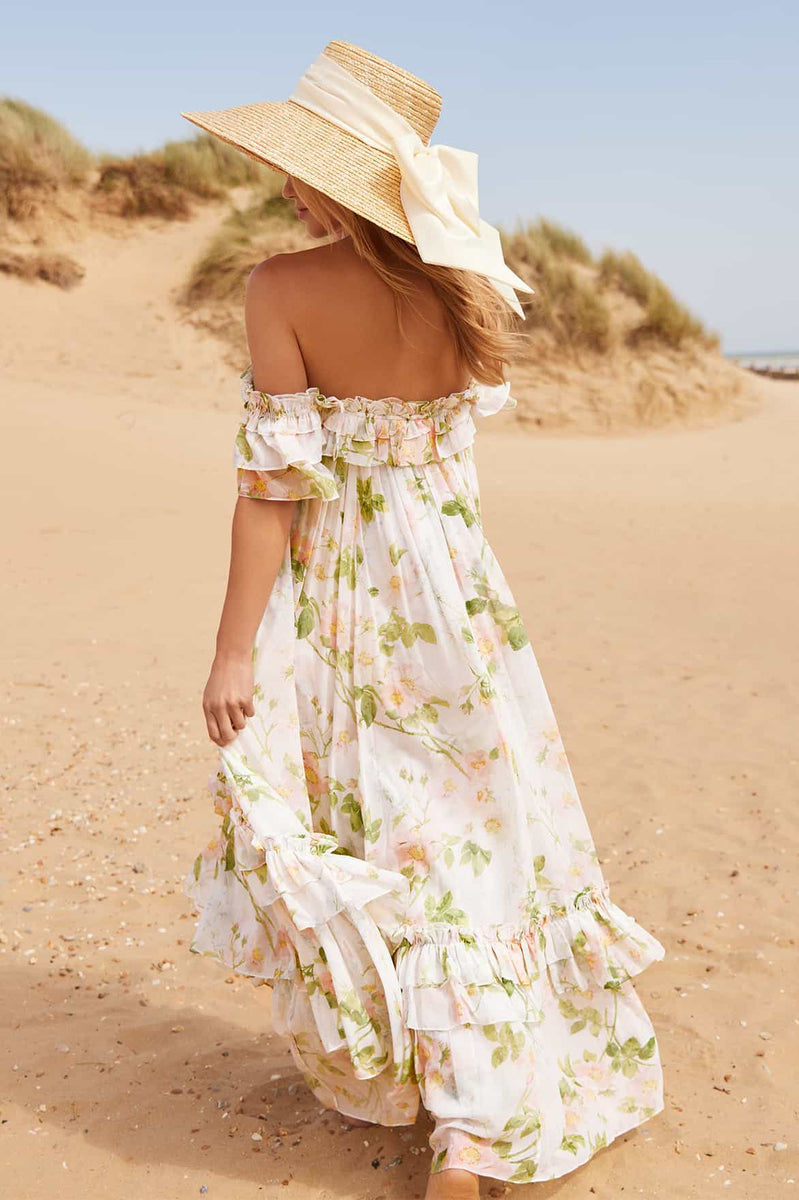 【I AM MARI】Teilrin Chiffon Shirred Long One Piece Ivonne D by Mon Cheri ID1405 Brocade Strapless Long Dress