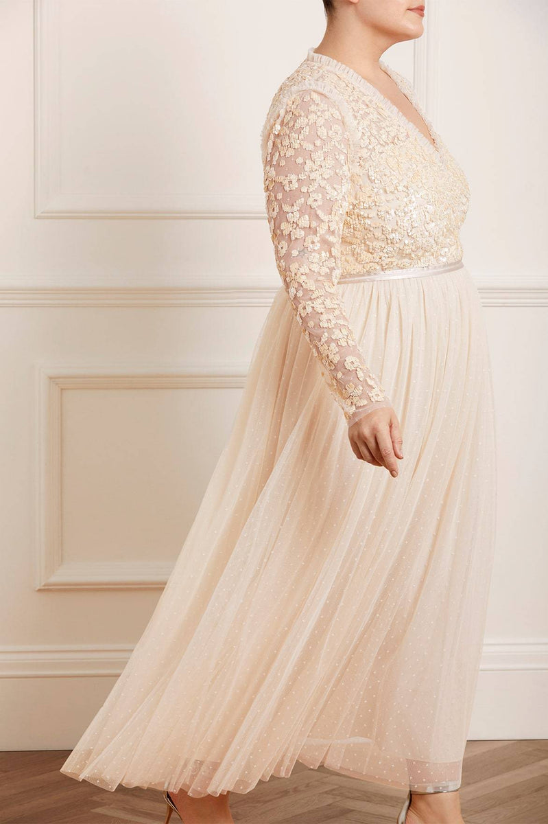 Needle and thread long sleeve outlet gown