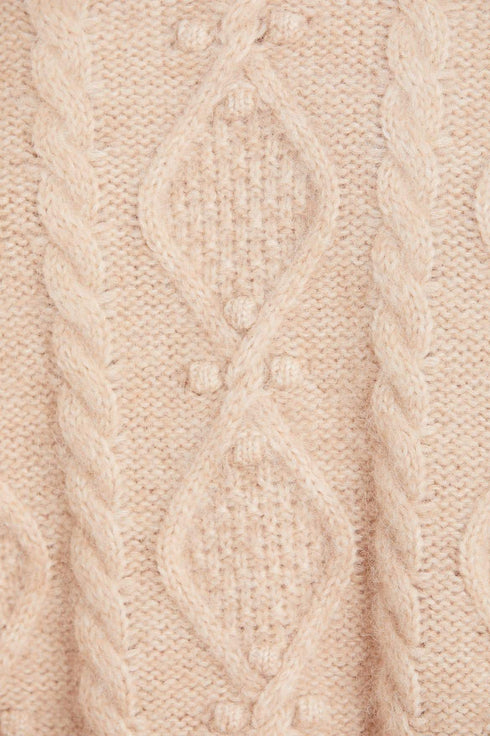 Sylvie Cable Longline Jumper - Brown