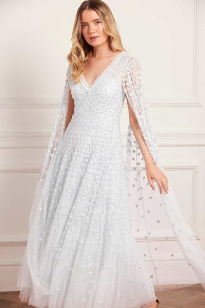 Clover Cape Sleeve Ankle Gown