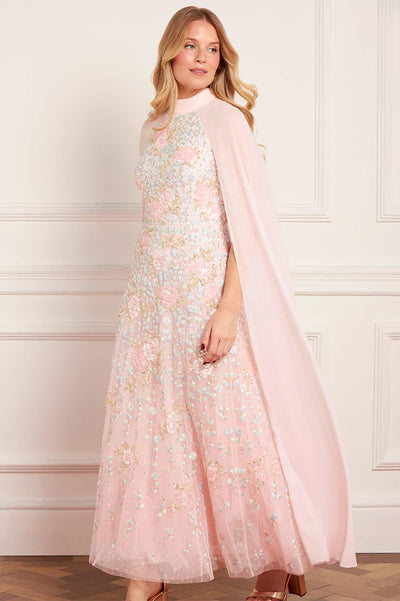 Cressida Floral Cape Ankle Gown