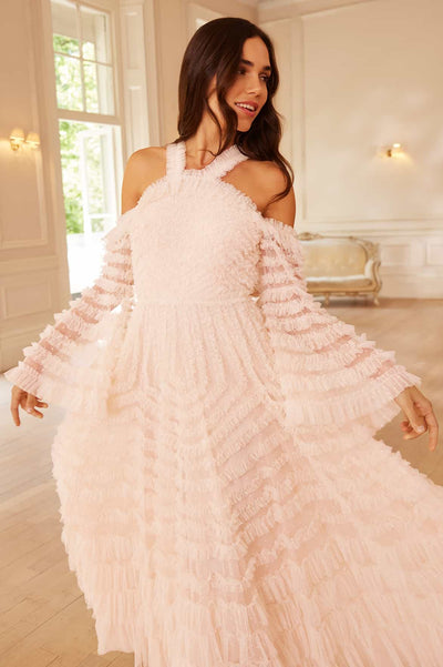 La Vie En Rose Off-Shoulder Gown