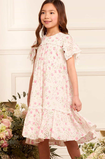 Rose Ditsy Cotton Broderie Kids Dress