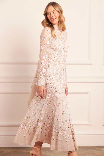 Sylvia Rose Long Sleeve Ankle Gown