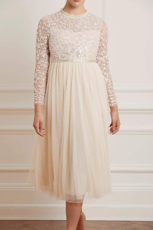 Tempest Bodice Ballerina Dress - Beige