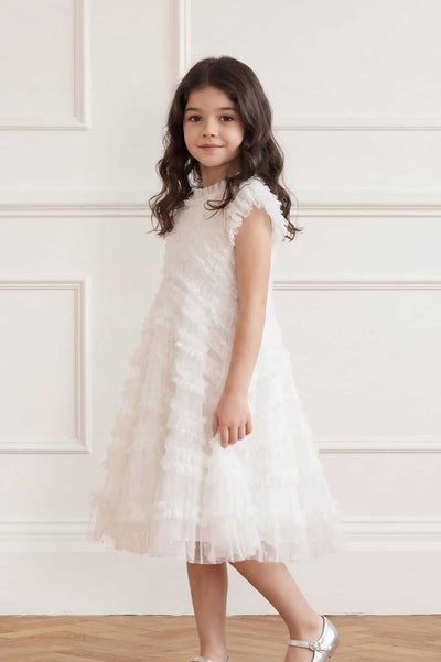 Amara Ruffle Sleeve Kids Dress