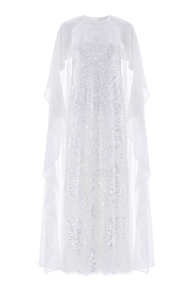 Anais Sequin Cape Gown