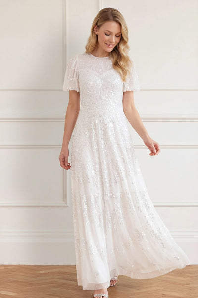 Anais Sequin Short Sleeve Gown
