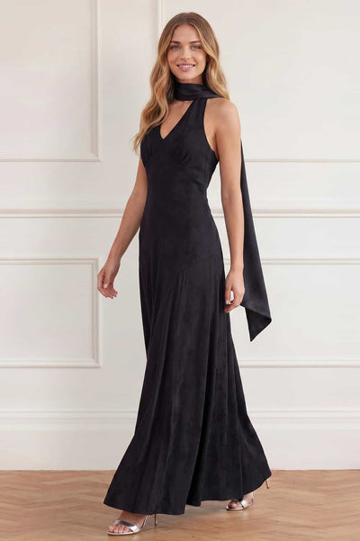 Charlotte Jacquard V-Neck Gown