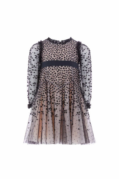 Dappled Sequin Long Sleeve Kids Dress
