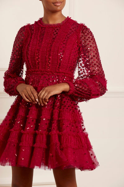 Dot Shimmer Micro Mini Dress