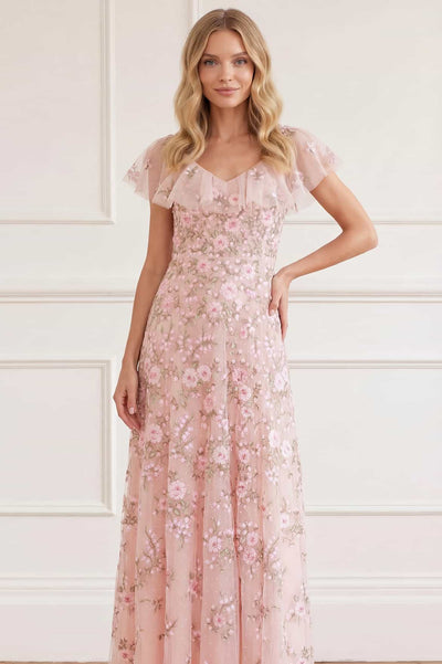 Eden Rose V-Neck Ankle Gown