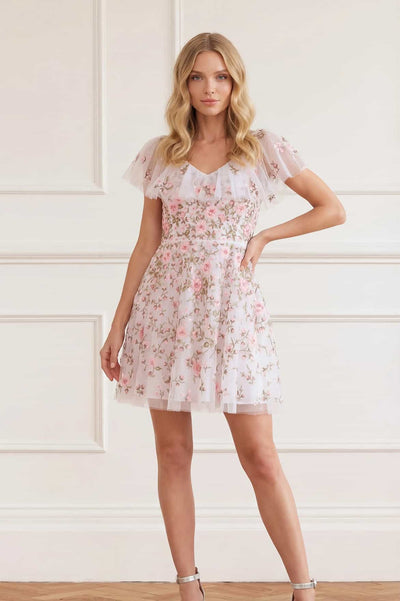 Eden Rose V-Neck Micro Mini Dress