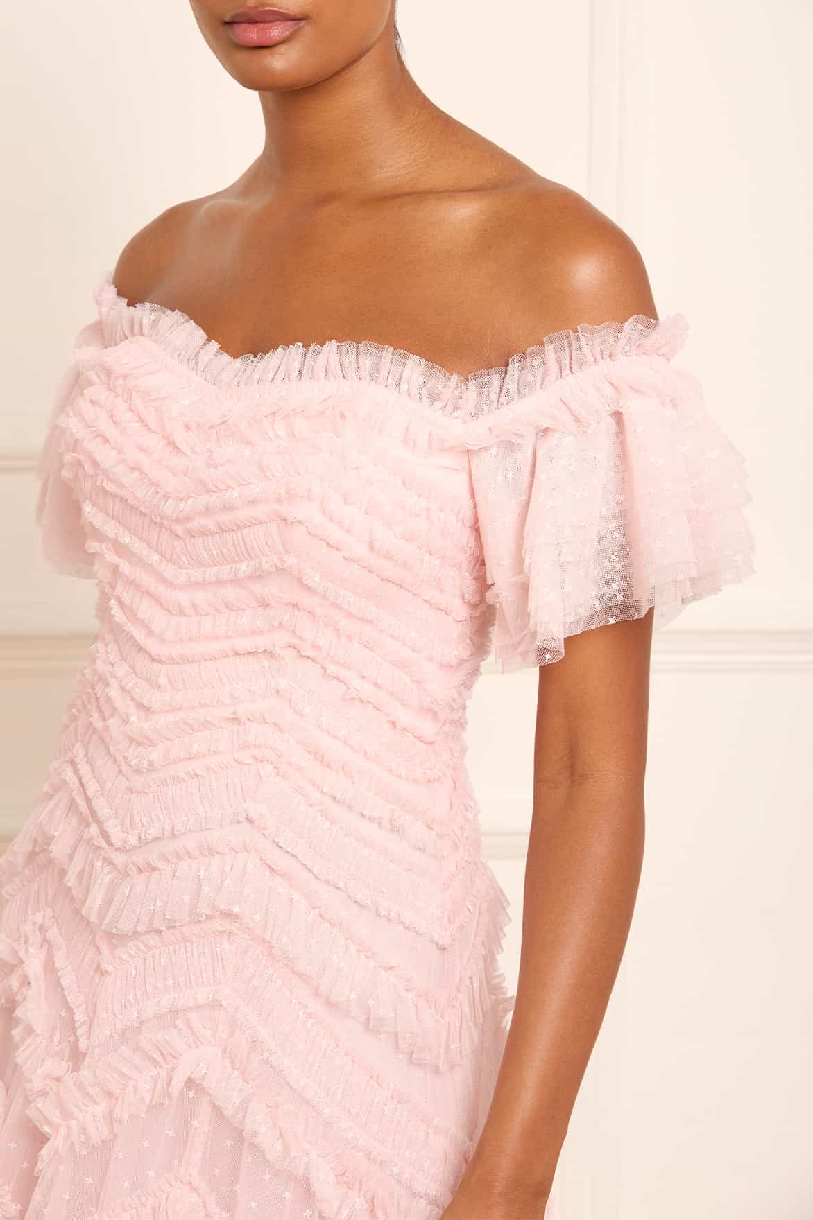 Elia Off-Shoulder Gown Pink | Needle & Thread Elia Off-Shoulder Gown Pink | Needle & Thread