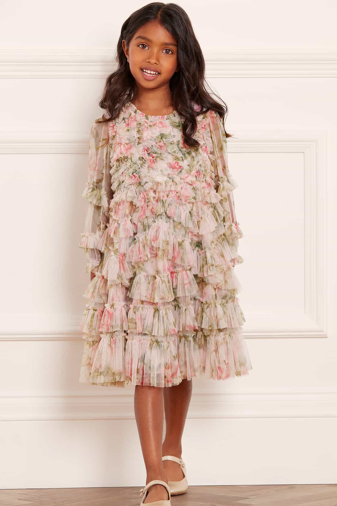 needle and thread hot pink dress Ribbon Bouquet Gown
