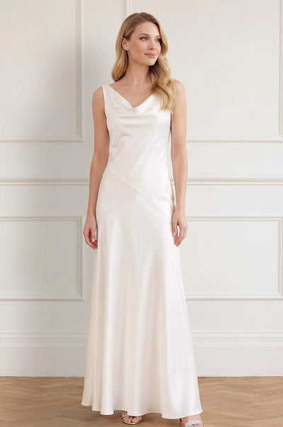 Evangeline Satin Cowl Neck Gown
