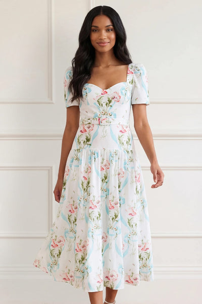 Floral Ribbon Cotton Ballerina Dress