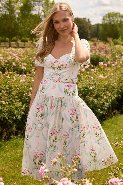Floral Ribbon Cotton Ballerina Dress