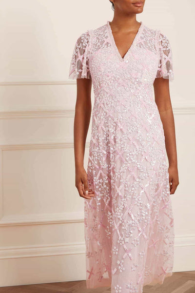 Garden Lattice Gloss Ankle Gown