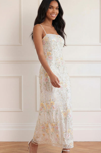 Garden Rose Dot Cami Ankle Gown