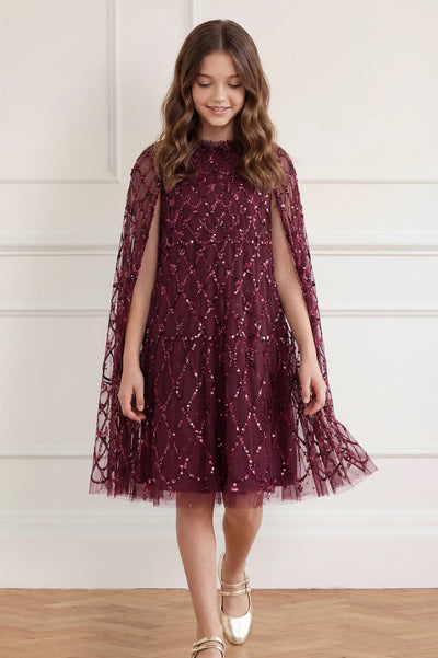 Heart Lattice Cape Kids Dress
