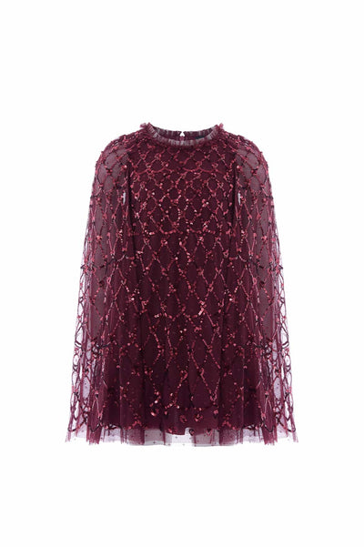 Heart Lattice Cape Kids Dress