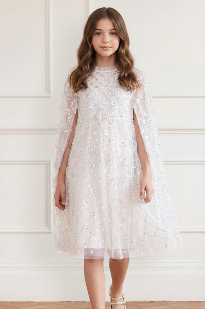 Heart Lattice Cape Kids Dress