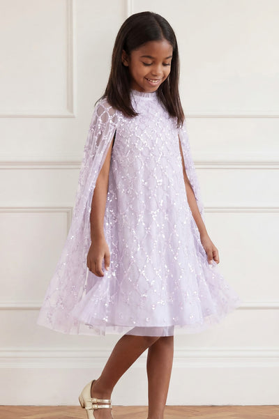 Heart Lattice Cape Kids Dress