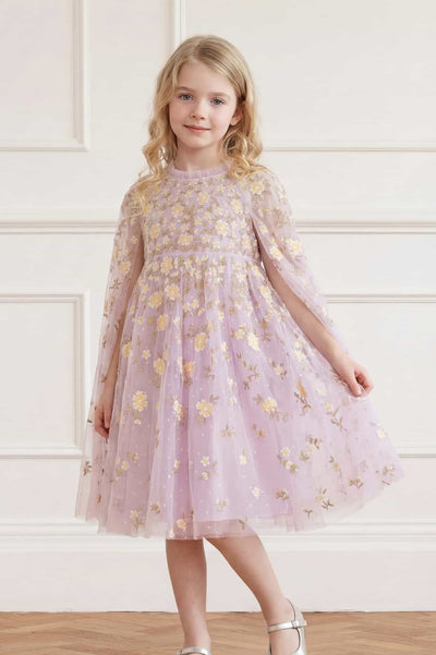 Lea Ditsy Cape Kids Dress