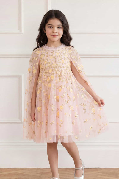 Lea Ditsy Cape Kids Dress