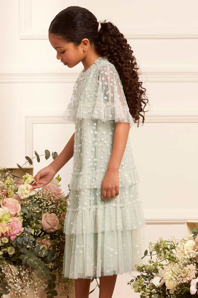 Leila Dot Tiered Cape Kids Dress