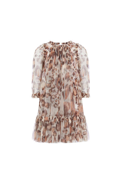 Leopard Long Sleeve Kids Dress