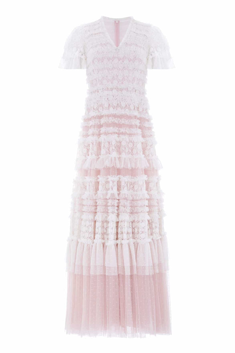 Mabel Lace Gown – Pink | Needle & Thread