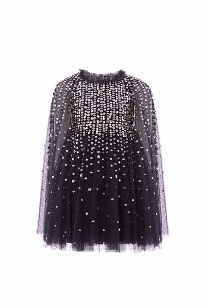 Moonlight Sequin Cape Kids Dress