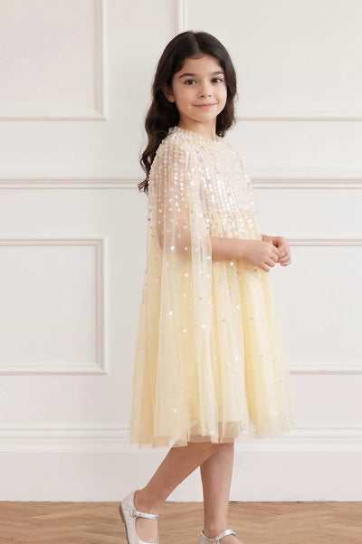 Moonlight Sequin Cape Kids Dress