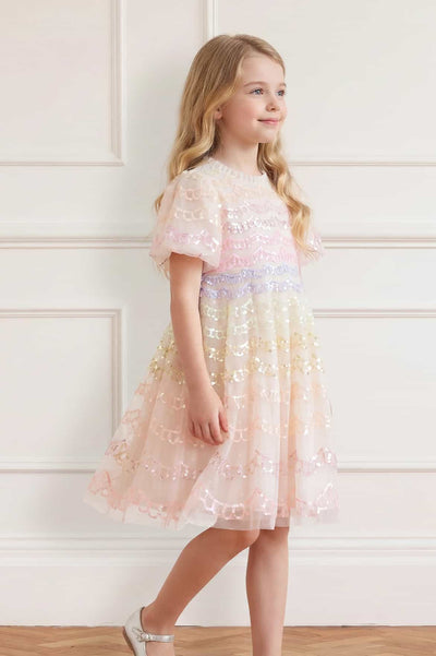 Ombre Scallop Kids Dress