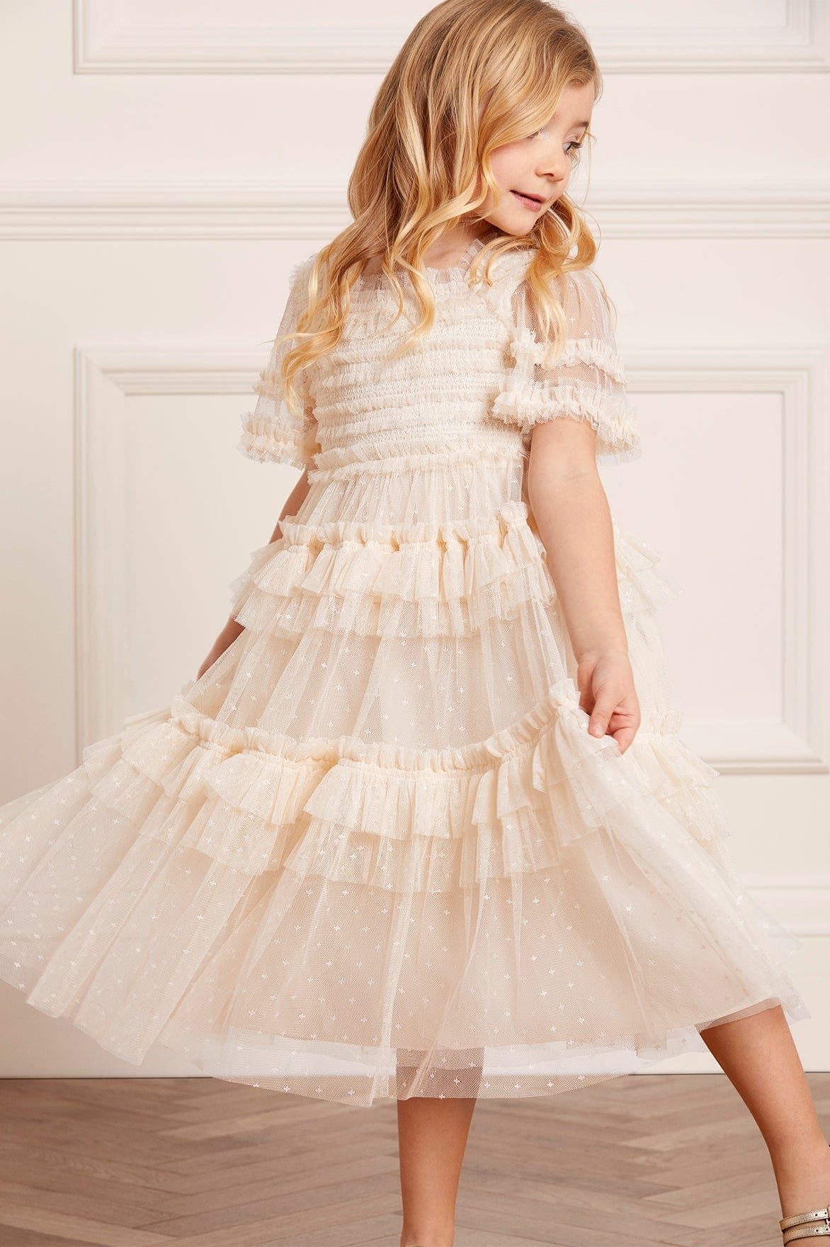 peaches and cream dress Peaches Smocked Kids Dress – Cream