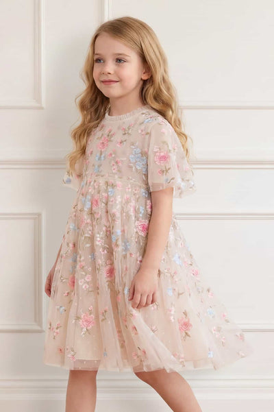 Peony Bouquet Cape Kids Dress