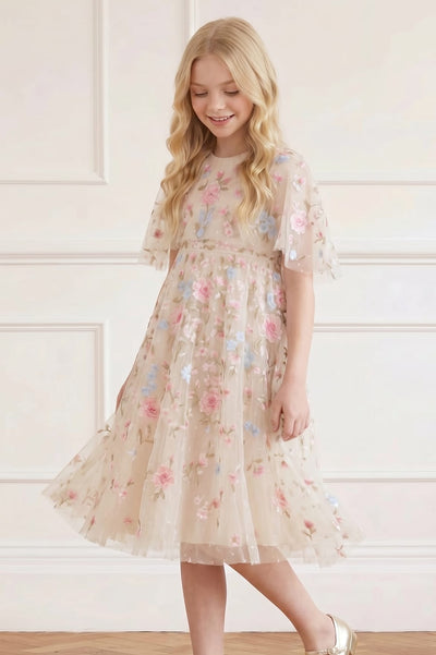 Peony Bouquet Cape Kids Dress