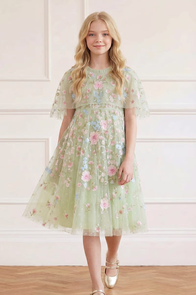 Peony Bouquet Cape Kids Dress