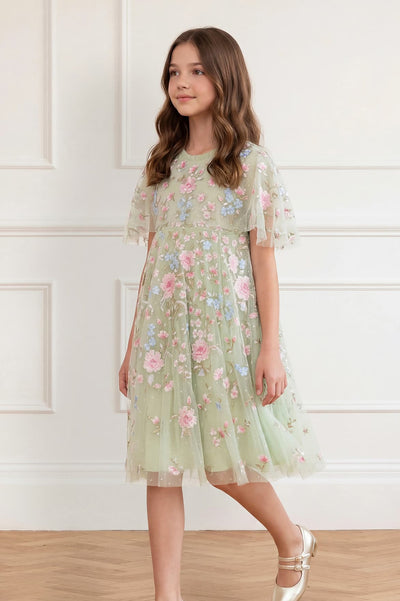 Peony Bouquet Cape Kids Dress