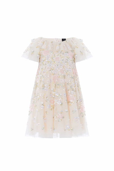 Peony Bouquet Sequin Kids Dress