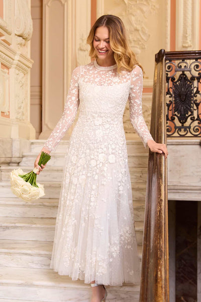 Rosa Round Neck Ankle Gown