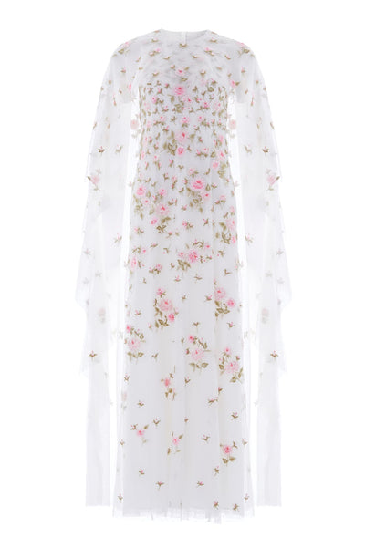 Rose Bloom Cape Gown