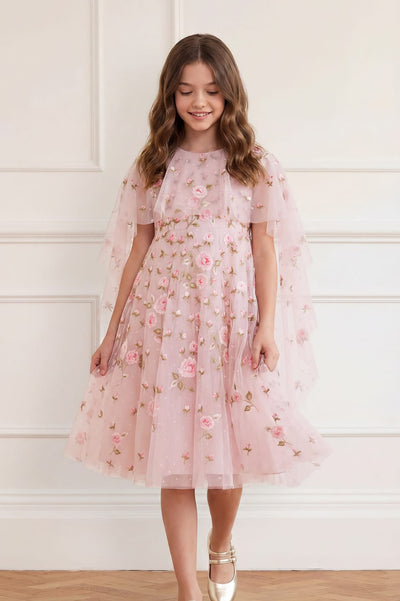 Rose Bloom Cape Kids Dress
