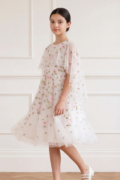 Rose Bloom Cape Kids Dress