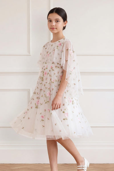 Rose Bloom Cape Kids Dress