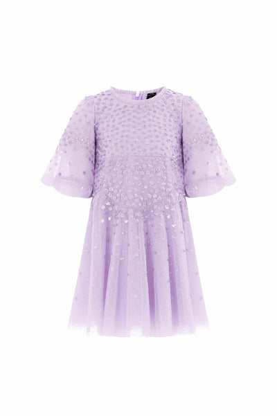 Scallop Sequin Kids Dress